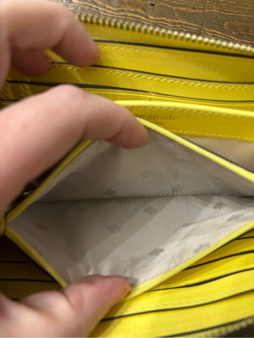 Kate Spade Yellow Pebbled Leather Zip Around Wallet